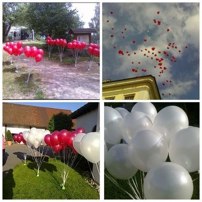 Herzballons mit Helium